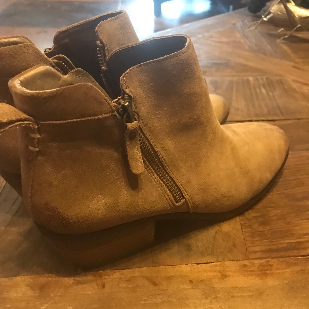 Distressed suede booties. - Picture 4 of 4